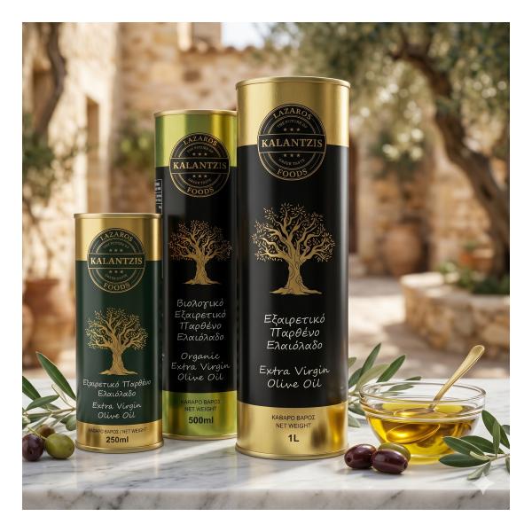 Kalantzis Foods Extra Virgin Olive Oil, cold-pressed from authentic Greek olives